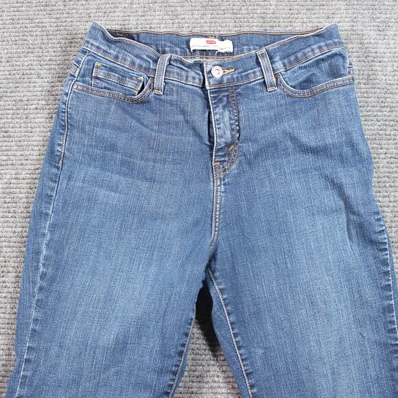 Levi’s 512 Jeans Womens 12 Blue Straight Leg Mid Rise Stretch Studded - Picture 3 of 10